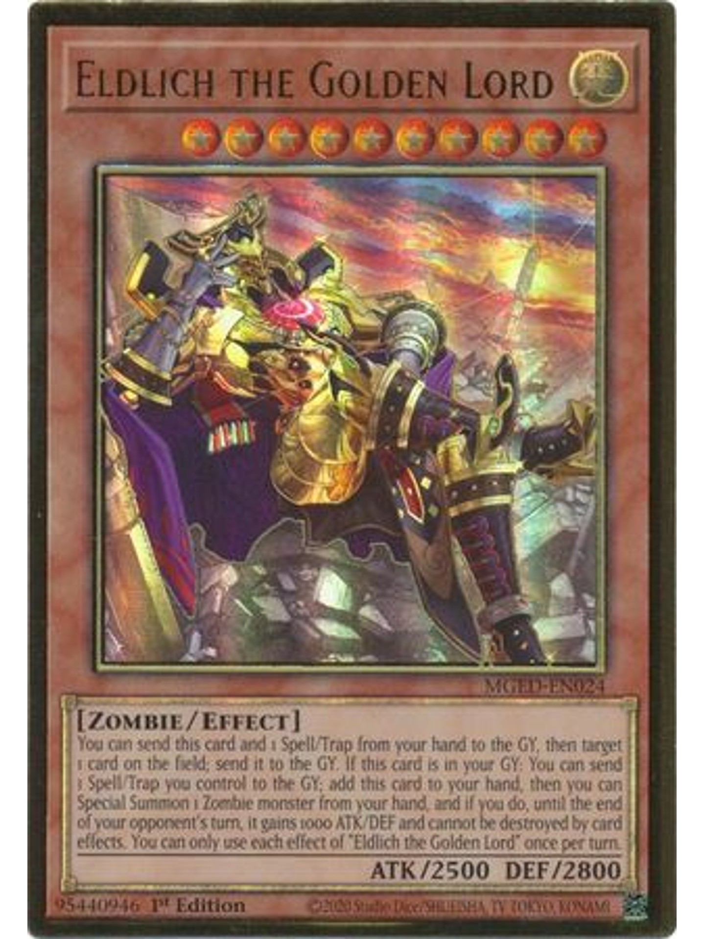 Eldlich the Golden Lord - MGED-EN024 - Premium Gold Rare 1st Edition 1
