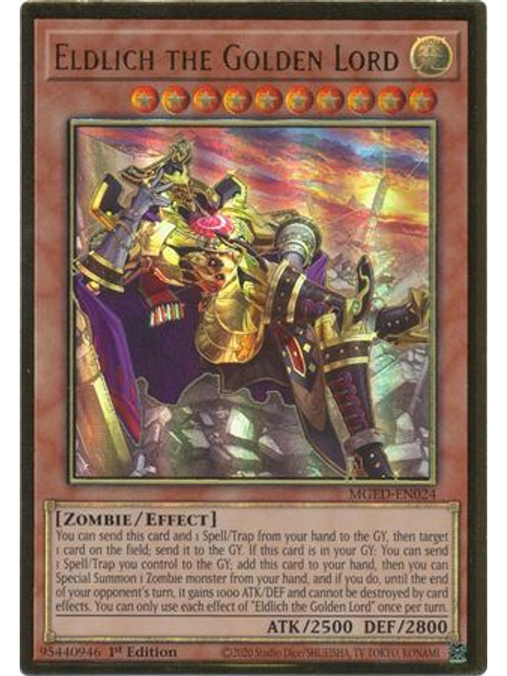 Eldlich the Golden Lord - MGED-EN024 - Premium Gold Rare 1st Edition 1