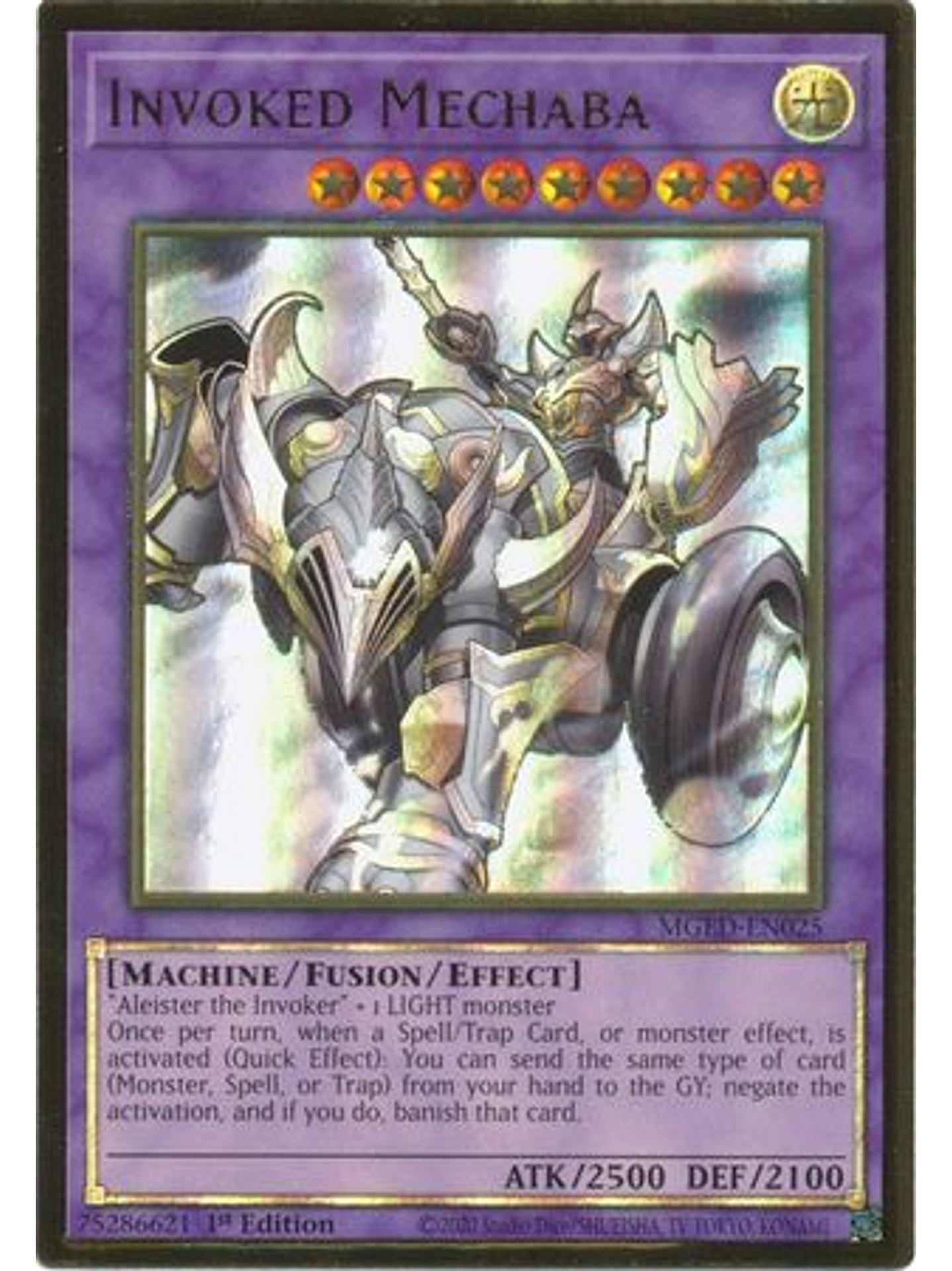 Invoked Mechaba - MGED-EN025 - Premium Gold Rare 1st Edition 1