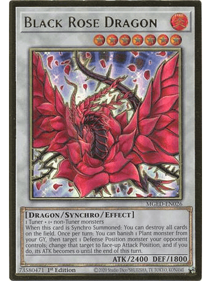 Black Rose Dragon - MGED-EN026 - Premium Gold Rare 1st Edition