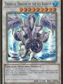 Trishula, Dragon of the Ice Barrier - MGED-EN027 - Premium Gold Rare 1st Edition