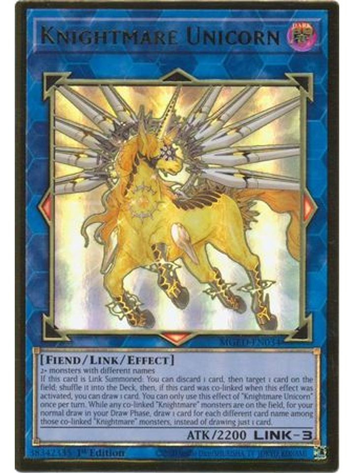 Knightmare Unicorn - MGED-EN034 - Premium Gold Rare 1st Edition 1