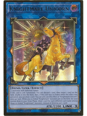 Knightmare Unicorn (alternate art) - MGED-EN034 - Premium Gold Rare 1st Edition