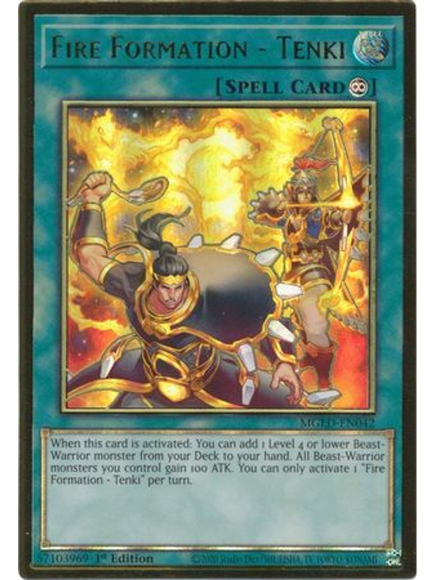 Fire Formation - Tenki - MGED-EN042 - Premium Gold Rare 1st Edition 1