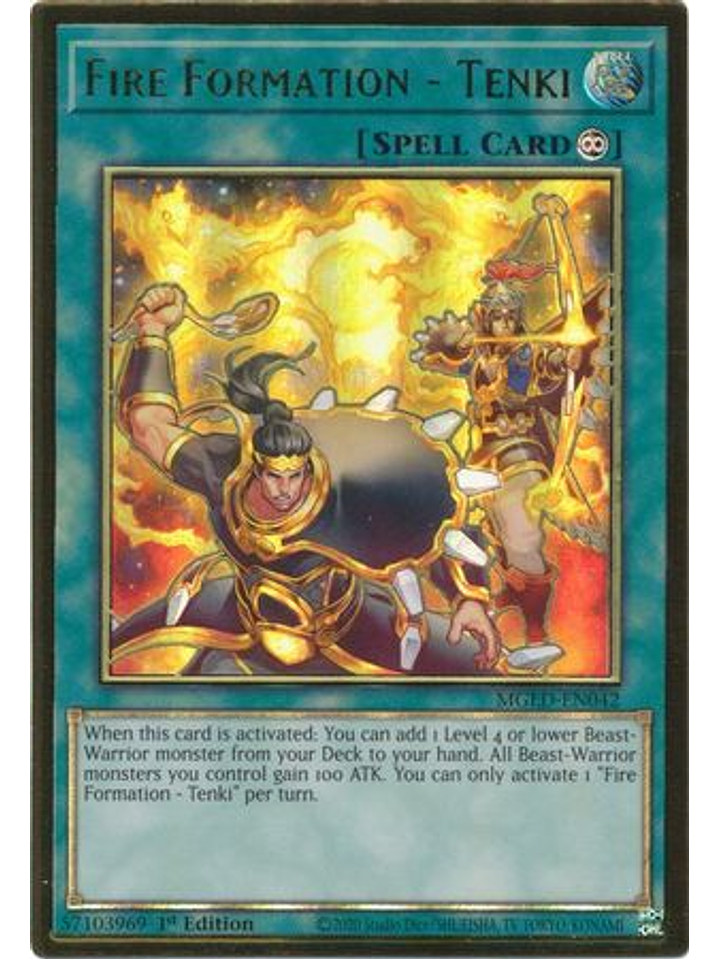 Fire Formation - Tenki - MGED-EN042 - Premium Gold Rare 1st Edition 1