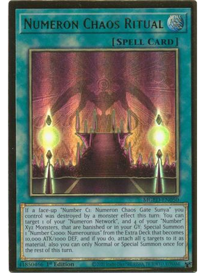 Numeron Chaos Ritual - MGED-EN050 - Premium Gold Rare 1st Edition 1