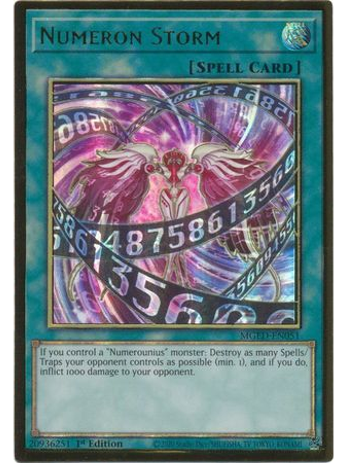 Numeron Storm - MGED-EN051 - Premium Gold Rare 1st Edition 1