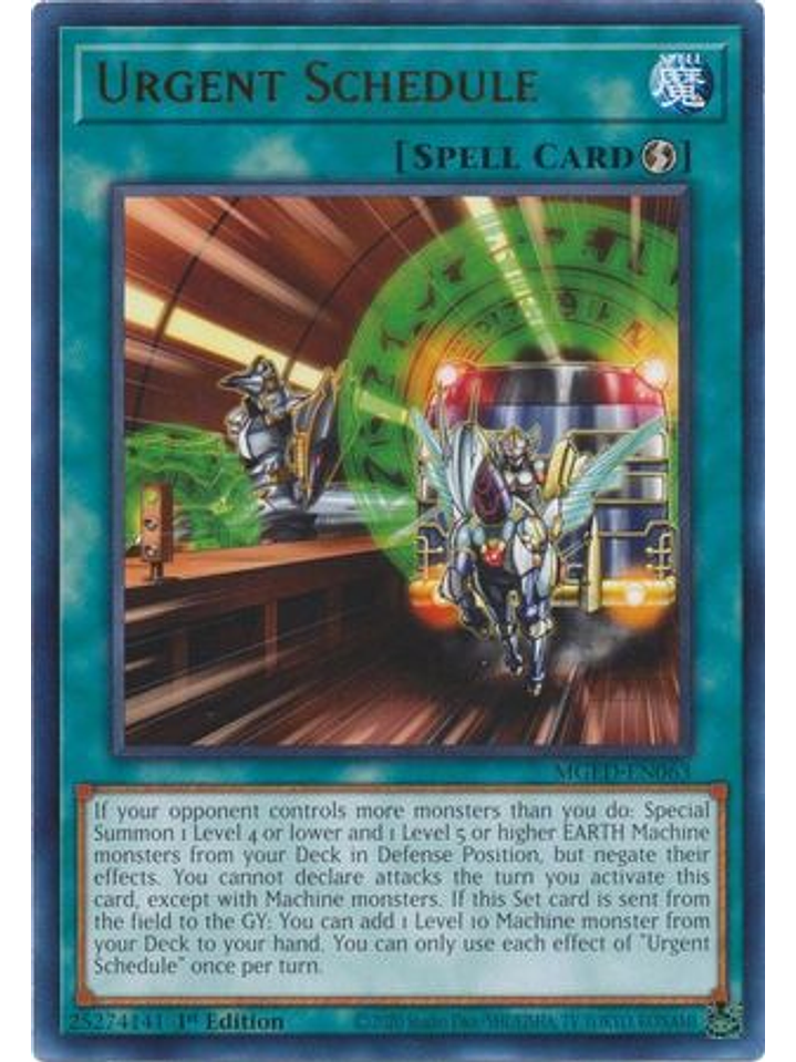 Urgent Schedule - MGED-EN063 - Rare 1st Edition 1