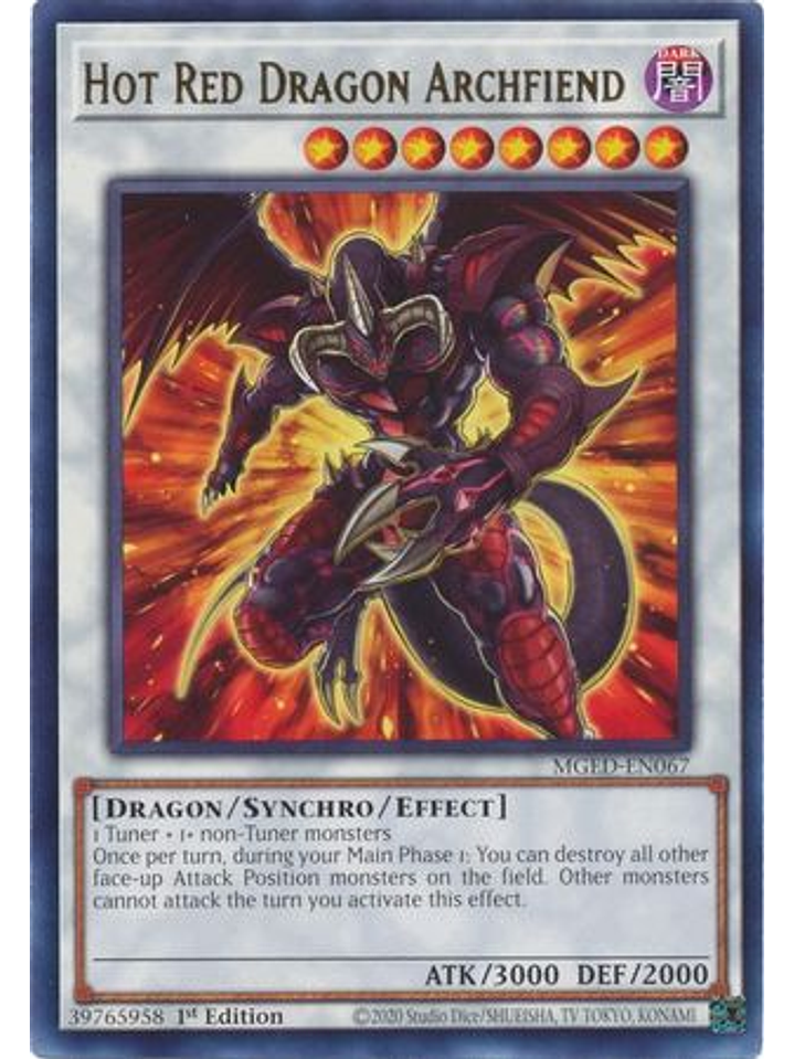 Hot Red Dragon Archfiend - MGED-EN067 - Rare 1st Edition 1