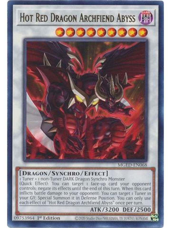 Hot Red Dragon Archfiend Abyss - MGED-EN068 - Rare 1st Edition 1