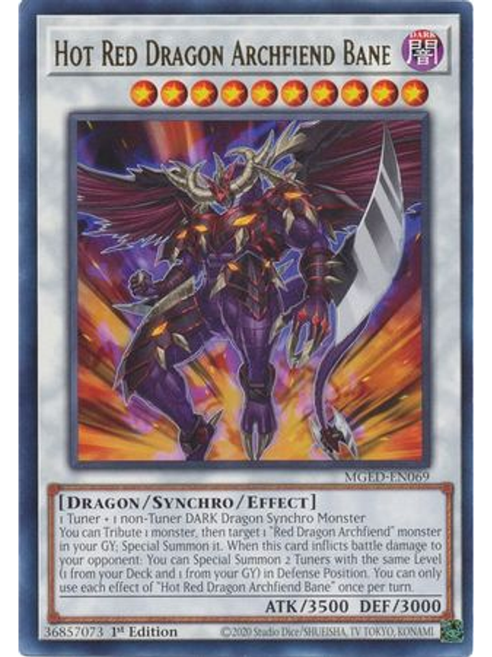 Hot Red Dragon Archfiend Bane - MGED-EN069 - Rare 1st Edition 1