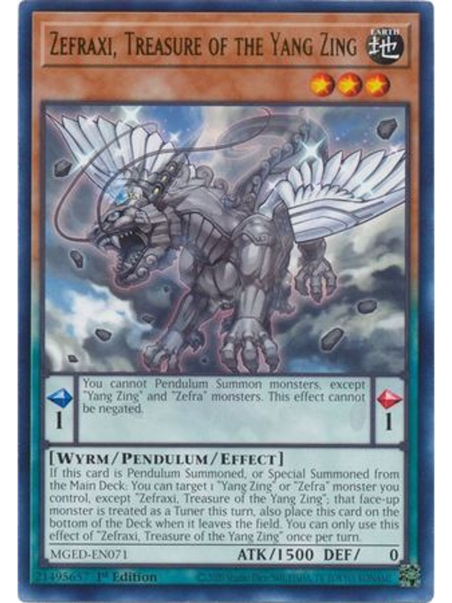 Zefraxi, Treasure of the Yang Zing - MGED-EN071 - Rare 1st Edition 1