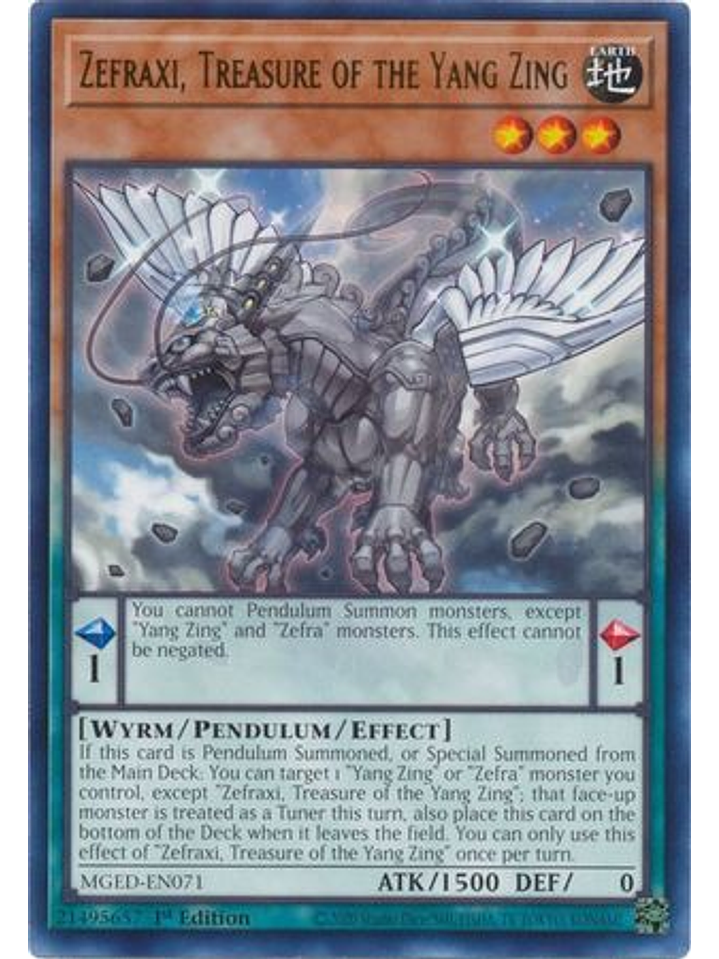 Zefraxi, Treasure of the Yang Zing - MGED-EN071 - Rare 1st Edition 1