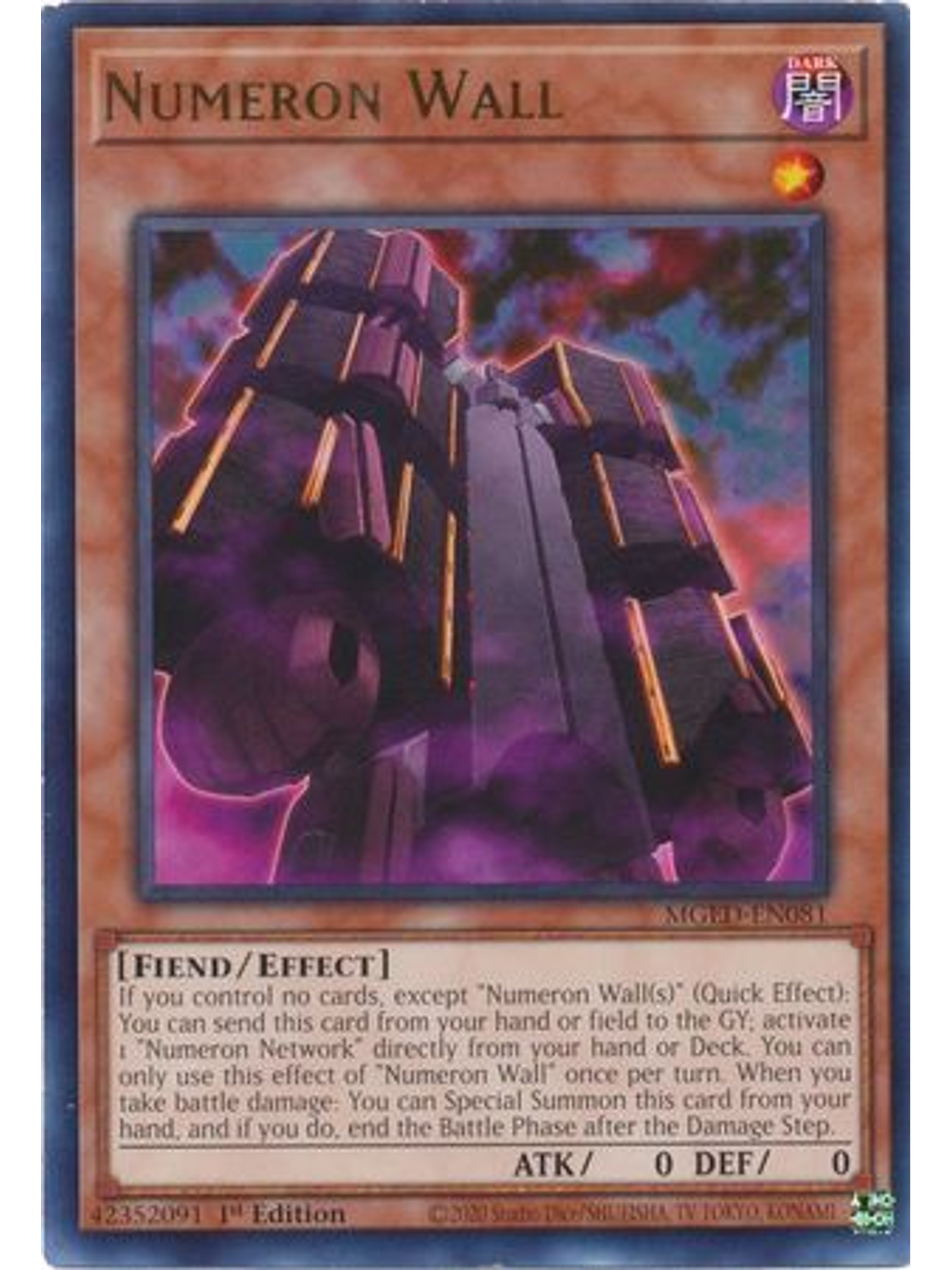 Numeron Wall - MGED-EN081 - Rare 1st Edition 1