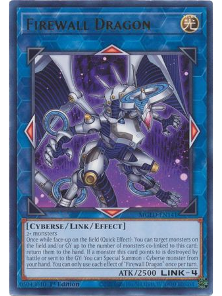 Firewall Dragon (purple alternate art) - MGED-EN141 - Rare 1st Edition 1