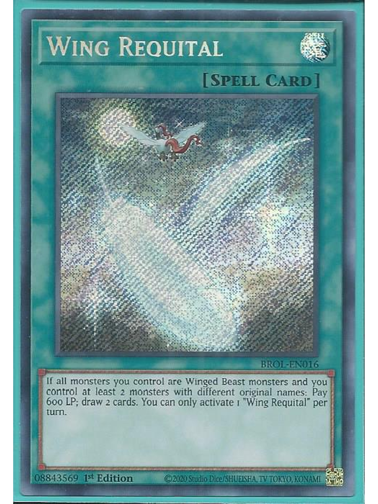 Wing Requital - BROL-EN016 - Secret Rare 1st Edition 1