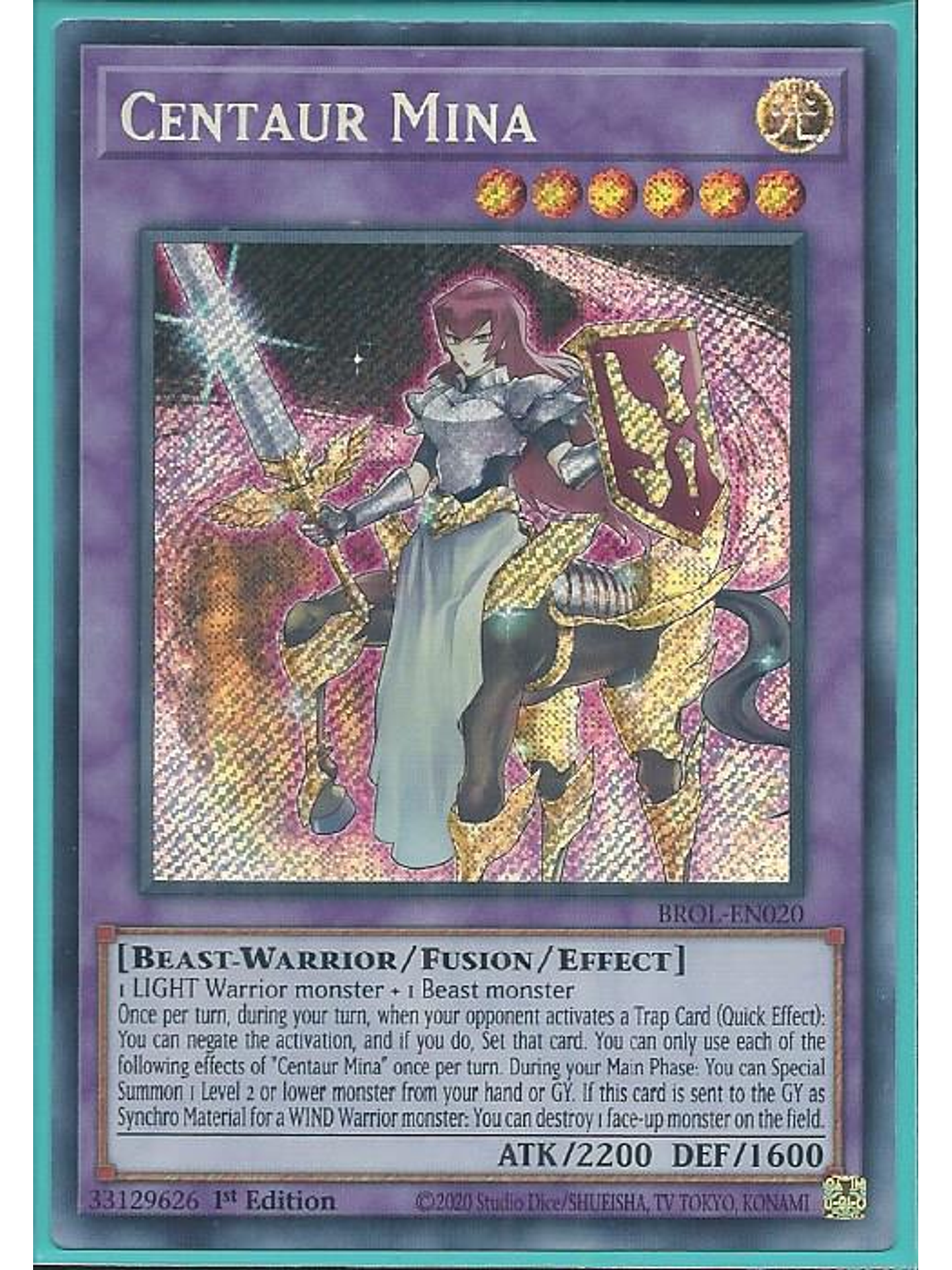 Centaur Mina - BROL-EN020 - Secret Rare 1st Edition 1