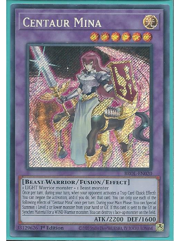 Centaur Mina - BROL-EN020 - Secret Rare 1st Edition 1