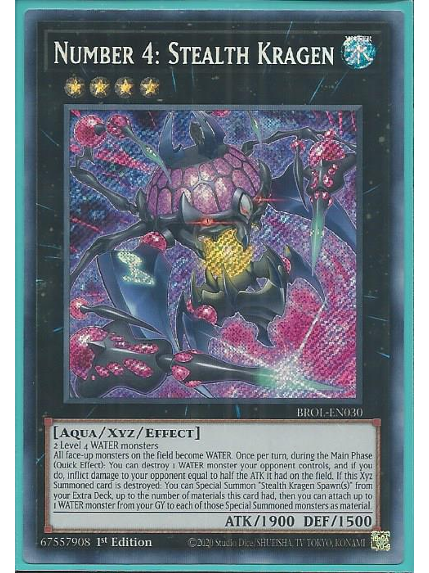 Number 4: Stealth Kragen - BROL-EN030 - Secret Rare 1st Edition 1