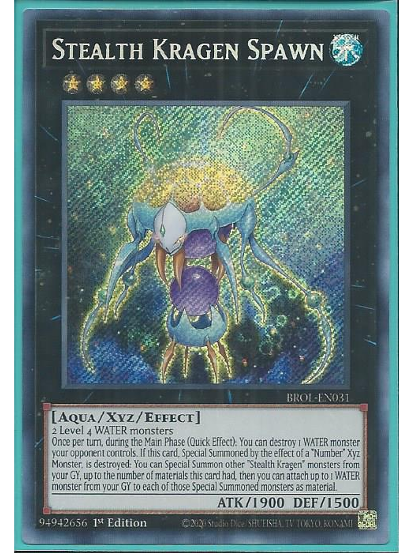 Stealth Kragen Spawn - BROL-EN031 - Secret Rare 1st Edition 1