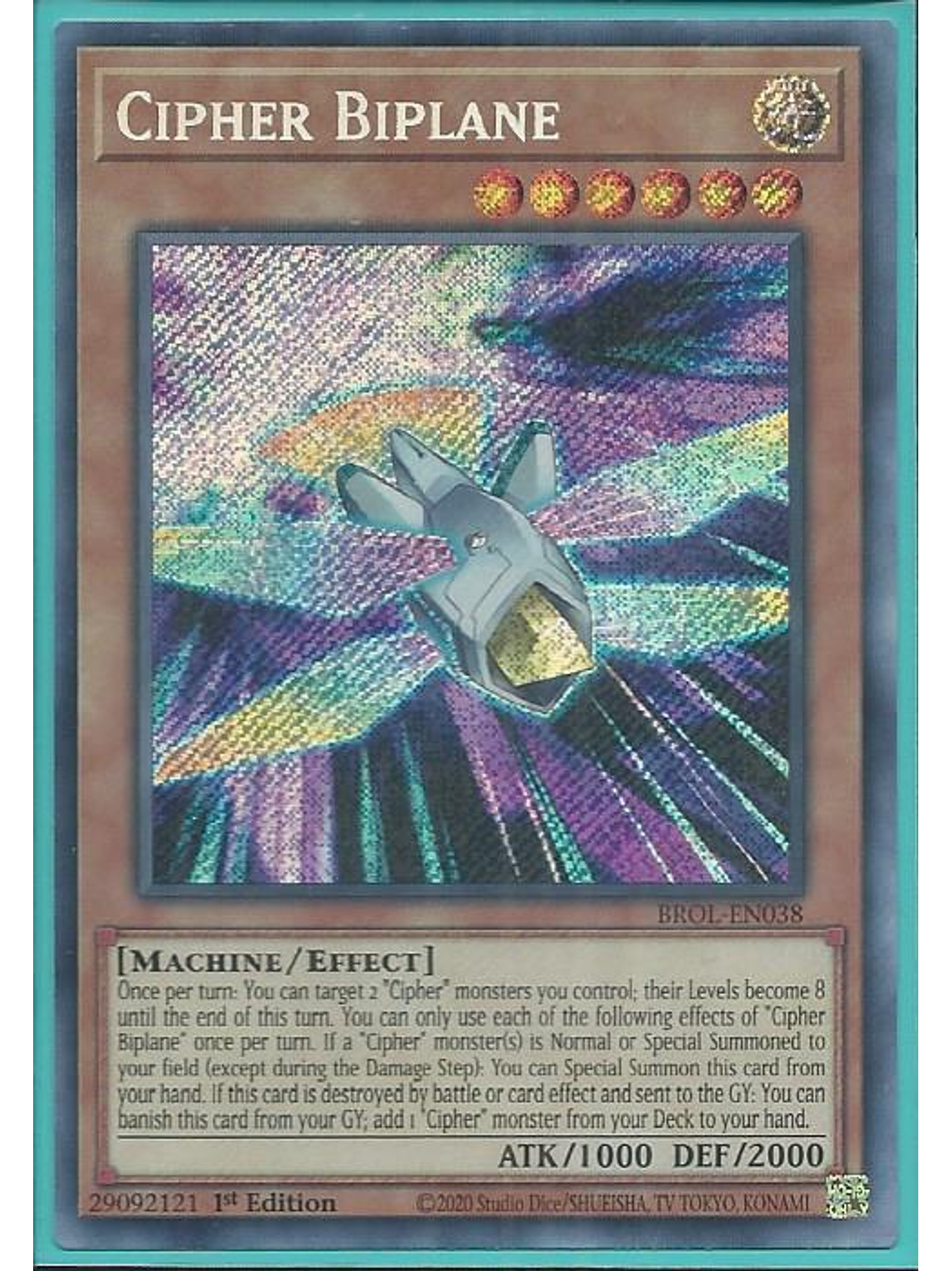 Cipher Biplane - BROL-EN038 - Secret Rare 1st Edition 1
