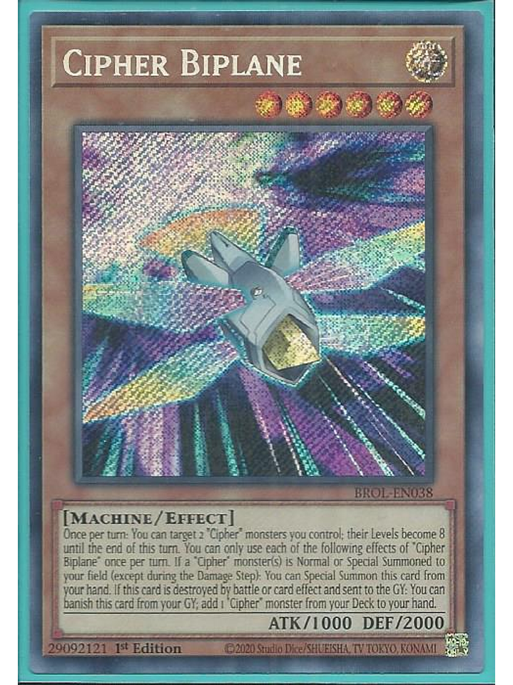 Cipher Biplane - BROL-EN038 - Secret Rare 1st Edition 1