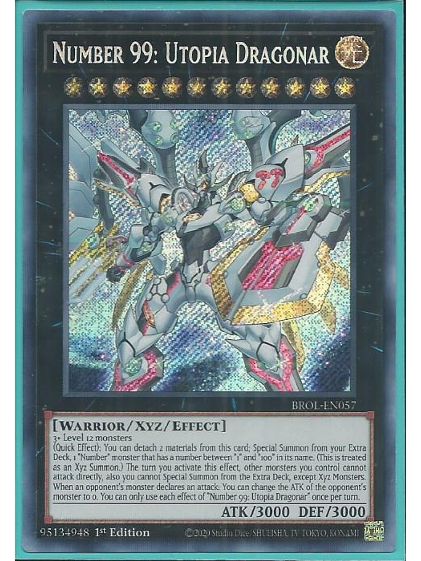 Number 99: Utopia Dragonar - BROL-EN057 - Secret Rare 1st Edition 1