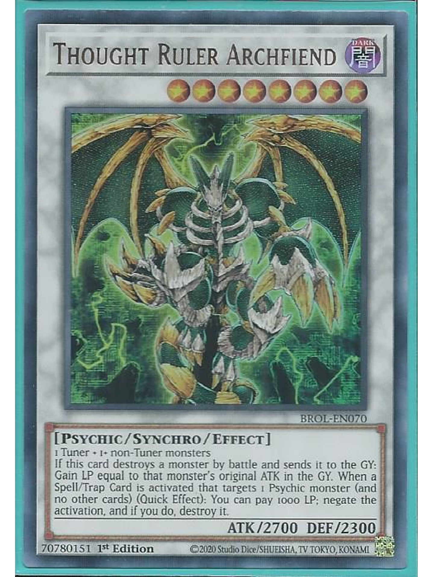 Thought Ruler Archfiend - BROL-EN070 - Ultra Rare 1st Edition 1