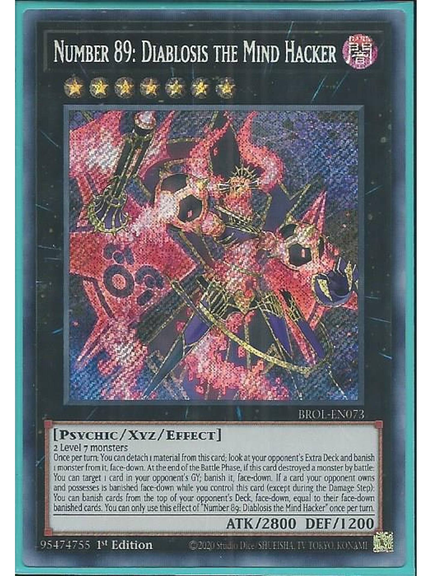 Number 89: Diablosis the Mind Hacker - BROL-EN073 - Secret Rare 1st Edition 1