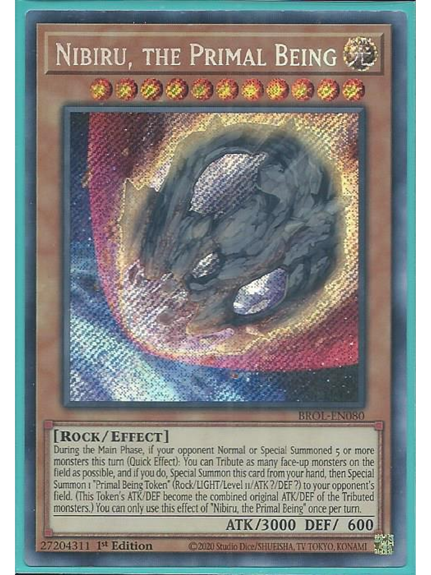 Nibiru, the Primal Being - BROL-EN080 - Secret Rare 1st Edition 1
