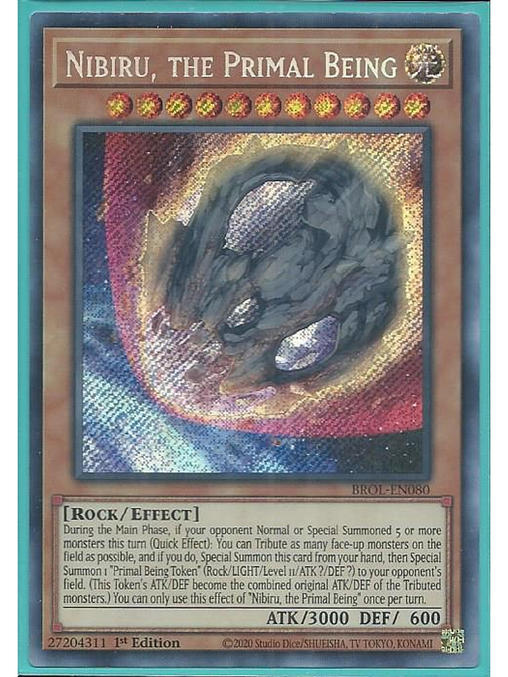 Nibiru, the Primal Being - BROL-EN080 - Secret Rare 1st Edition 1