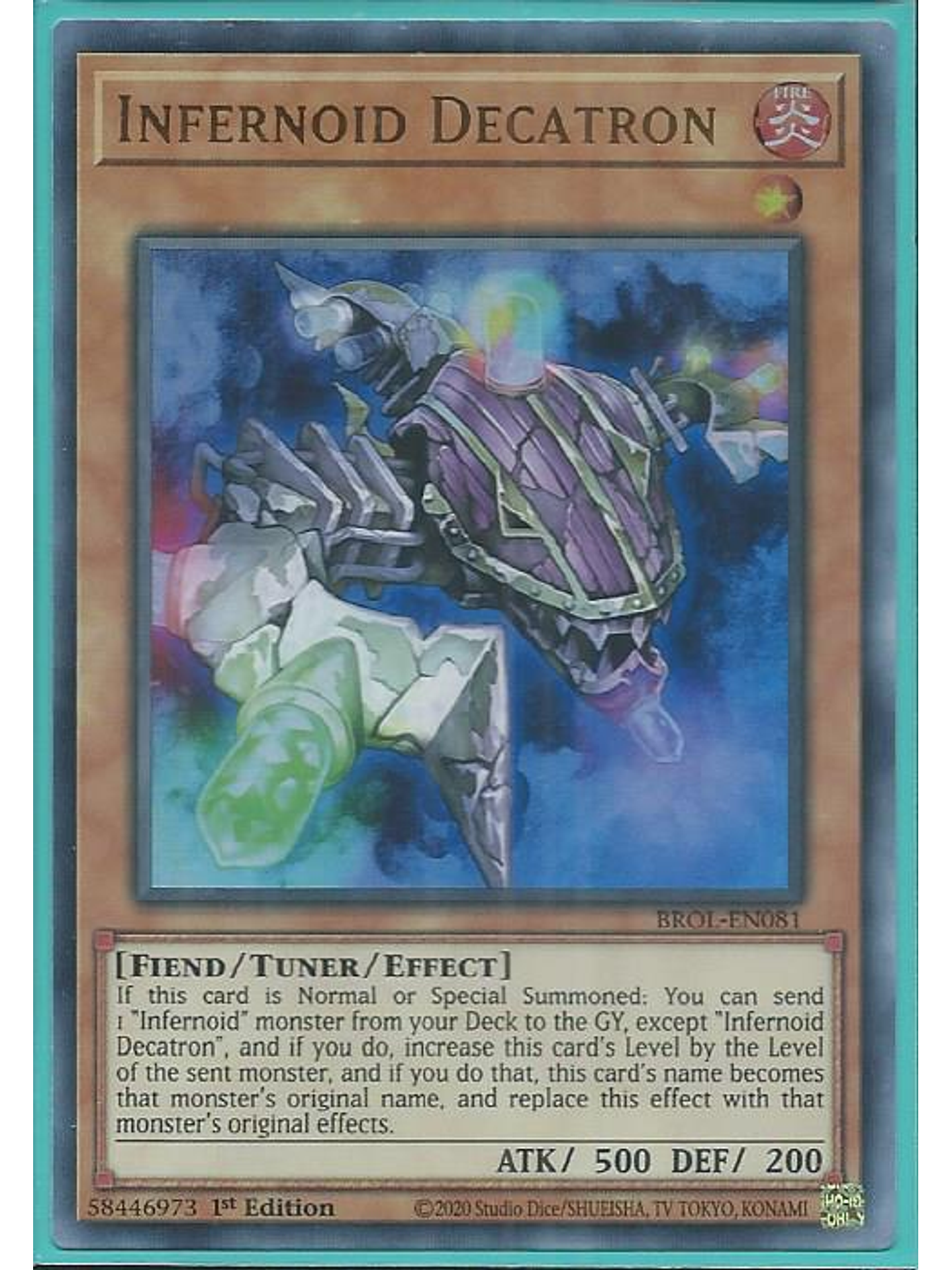 Infernoid Decatron - BROL-EN081 - Ultra Rare 1st Edition 1