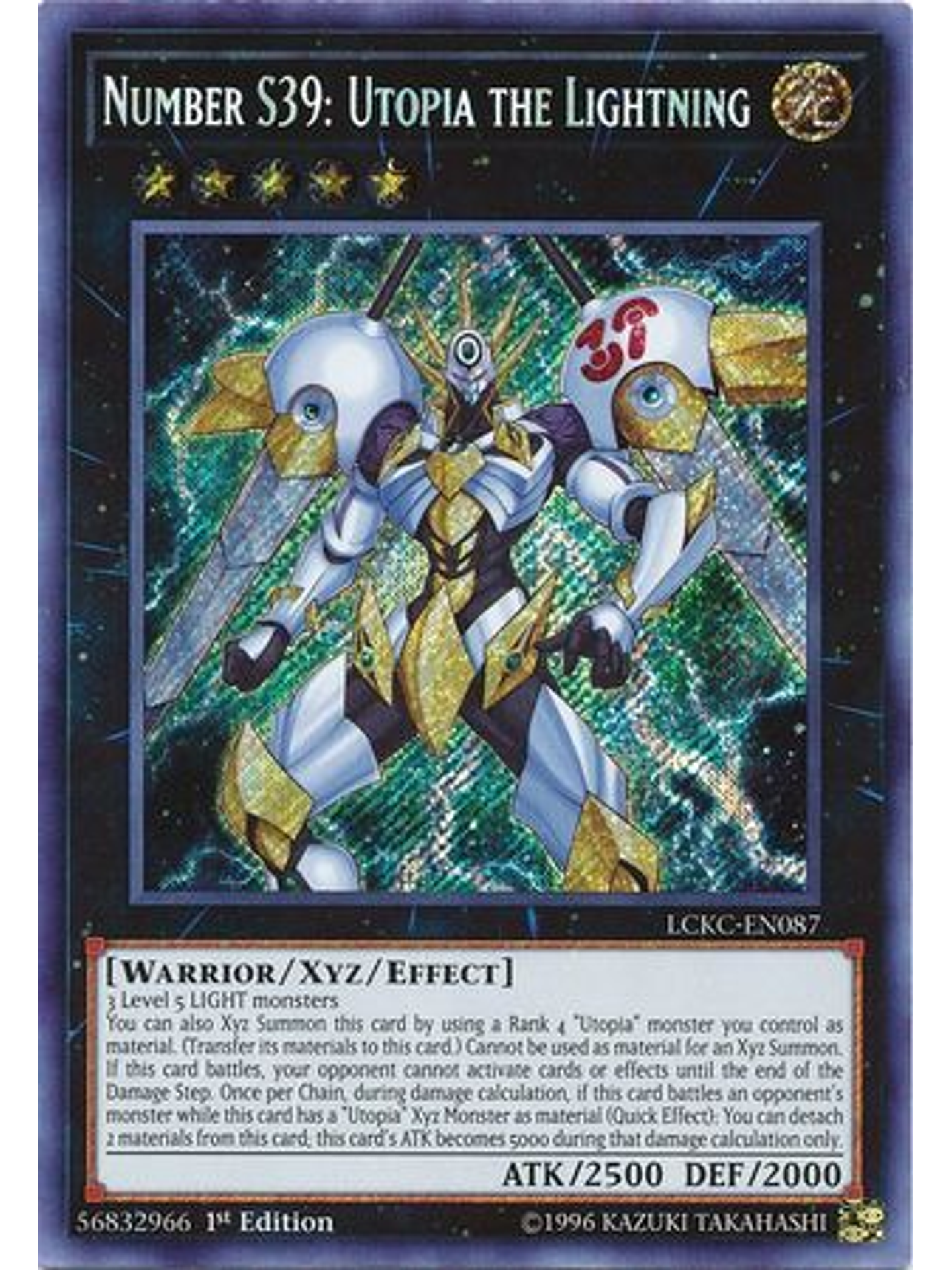 Number S39: Utopia the Lightning - LCKC-EN087 - Secret Rare 1st Edition 1