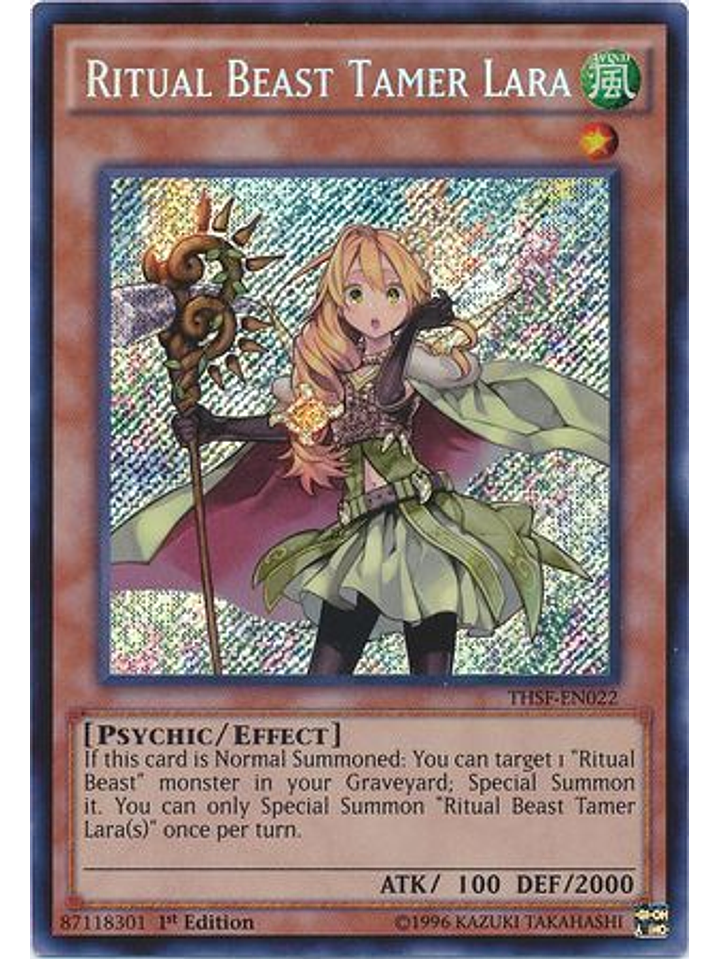 Ritual Beast Tamer Lara - THSF-EN022 - Secret Rare 1st Edition 1
