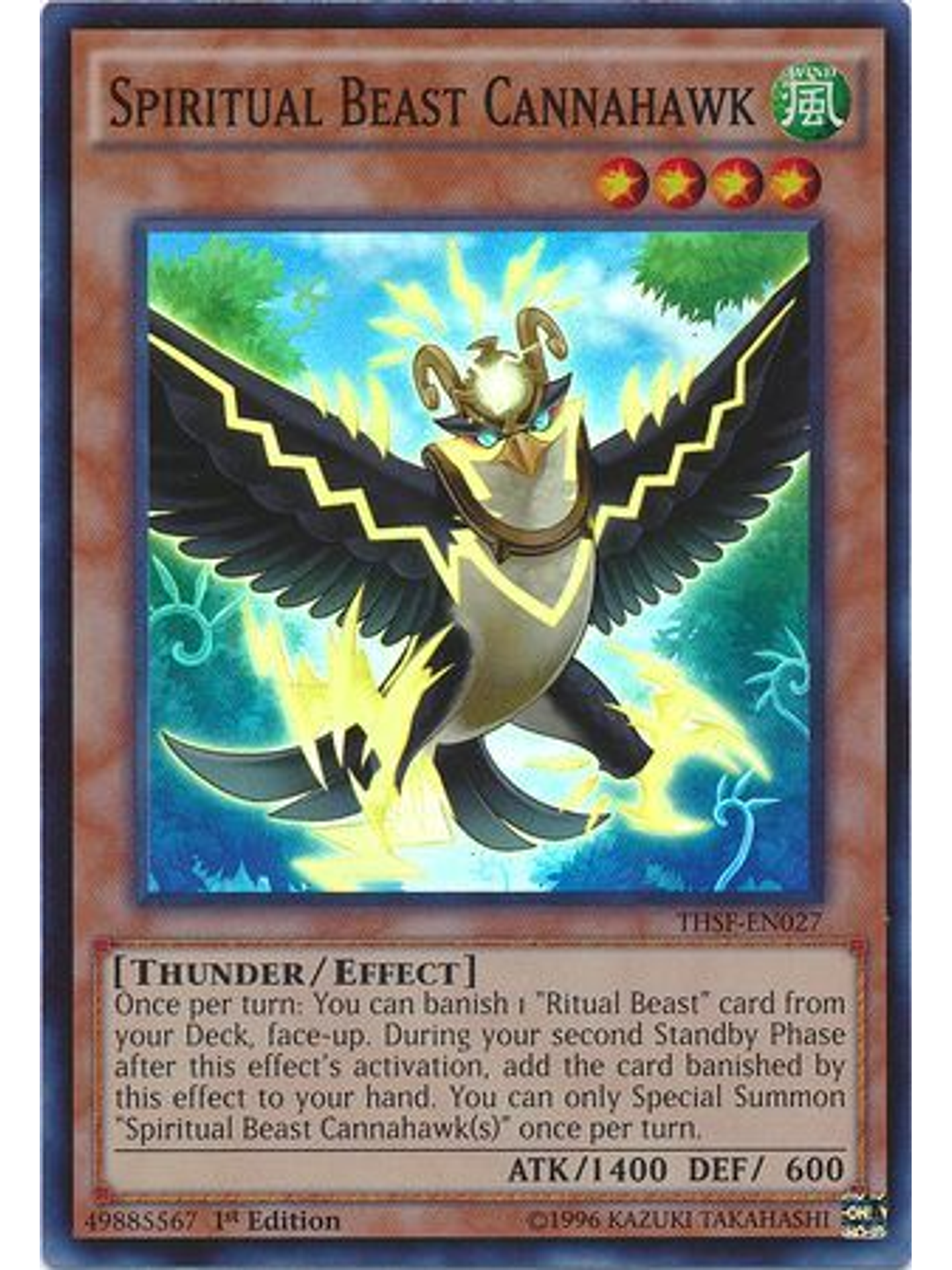 Spiritual Beast Cannahawk - THSF-EN027 - Super Rare 1st Edition 1