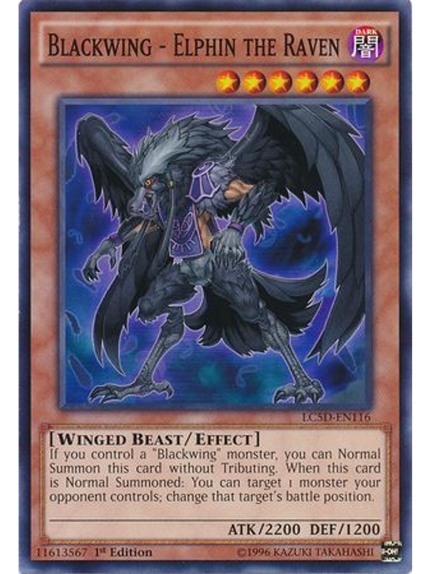 Blackwing - Elphin the Raven - LC5D-EN116 - Common 1st Edition 1