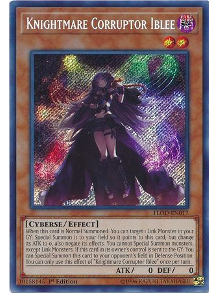 Knightmare Corruptor Iblee - FLOD-EN017 - Secret Rare 1st Edition 1