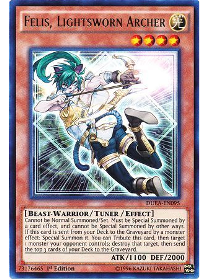 Felis, Lightsworn Archer - DUEA-EN095 - Ultra Rare 1st Edition 1