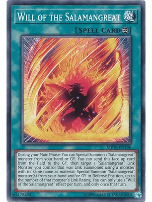 Will of the Salamangreat - MP19-EN196 - Common Unlimited