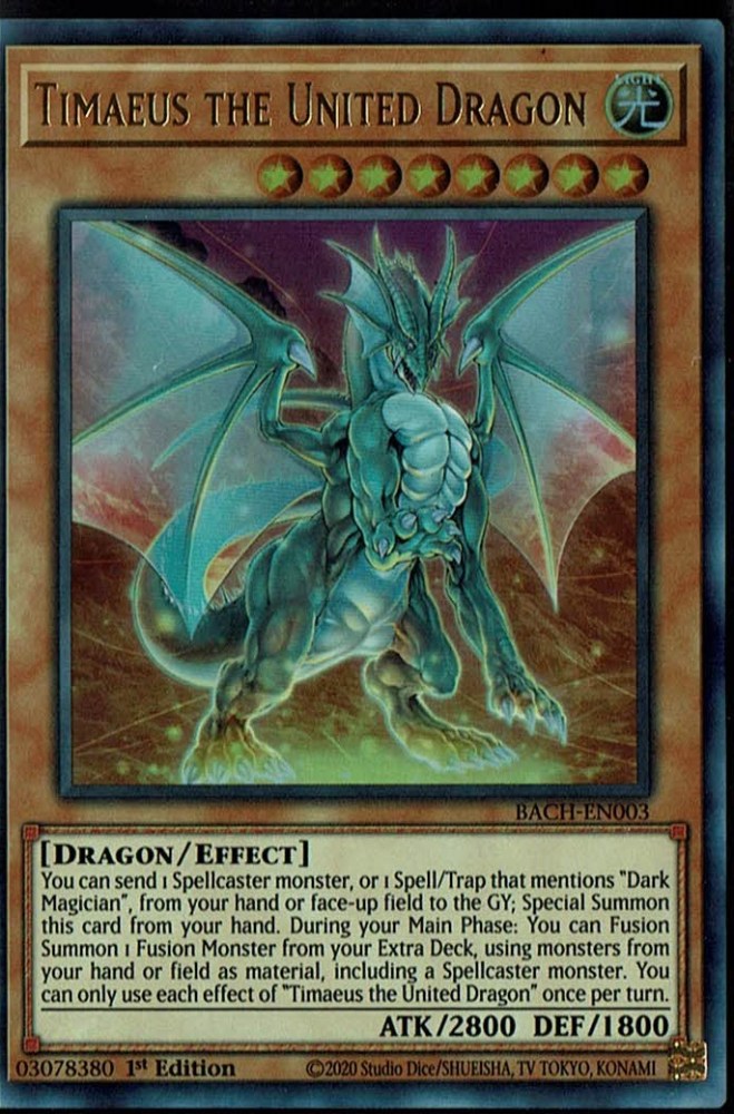 Timaeus the United Dragon - BACH-EN003 - Ultra Rare 1st Edition