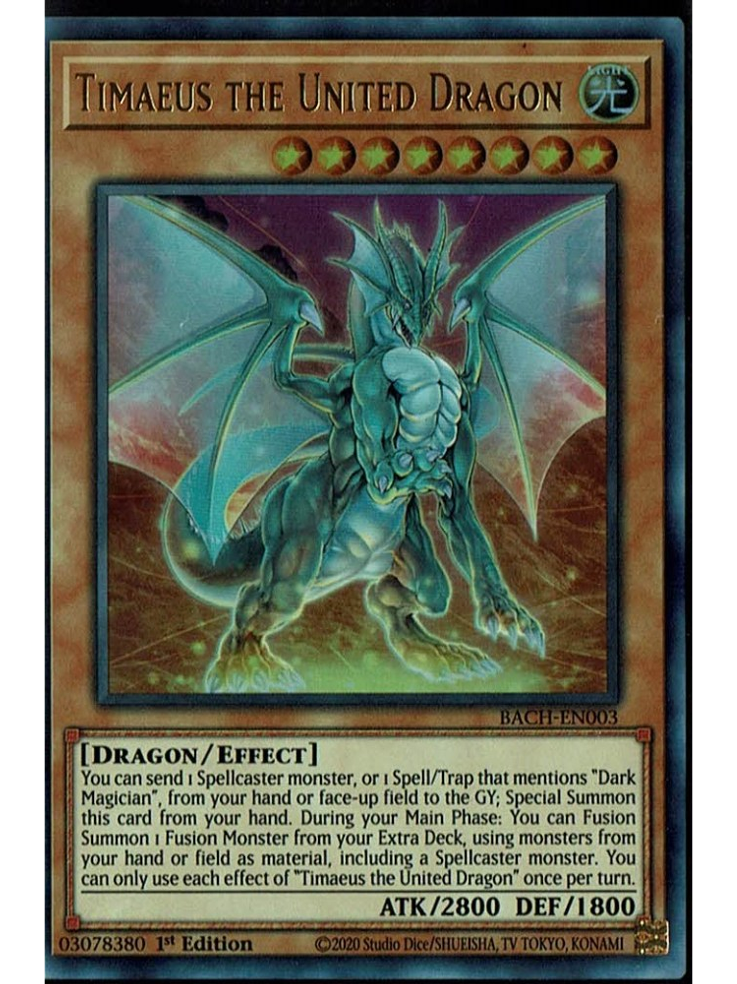 Timaeus the United Dragon - BACH-EN003 - Ultra Rare 1st Edition 1