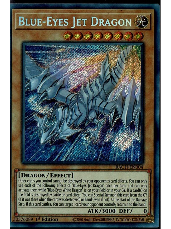 Blue-Eyes Jet Dragon - BACH-EN004 - Secret Rare 1st Edition 1