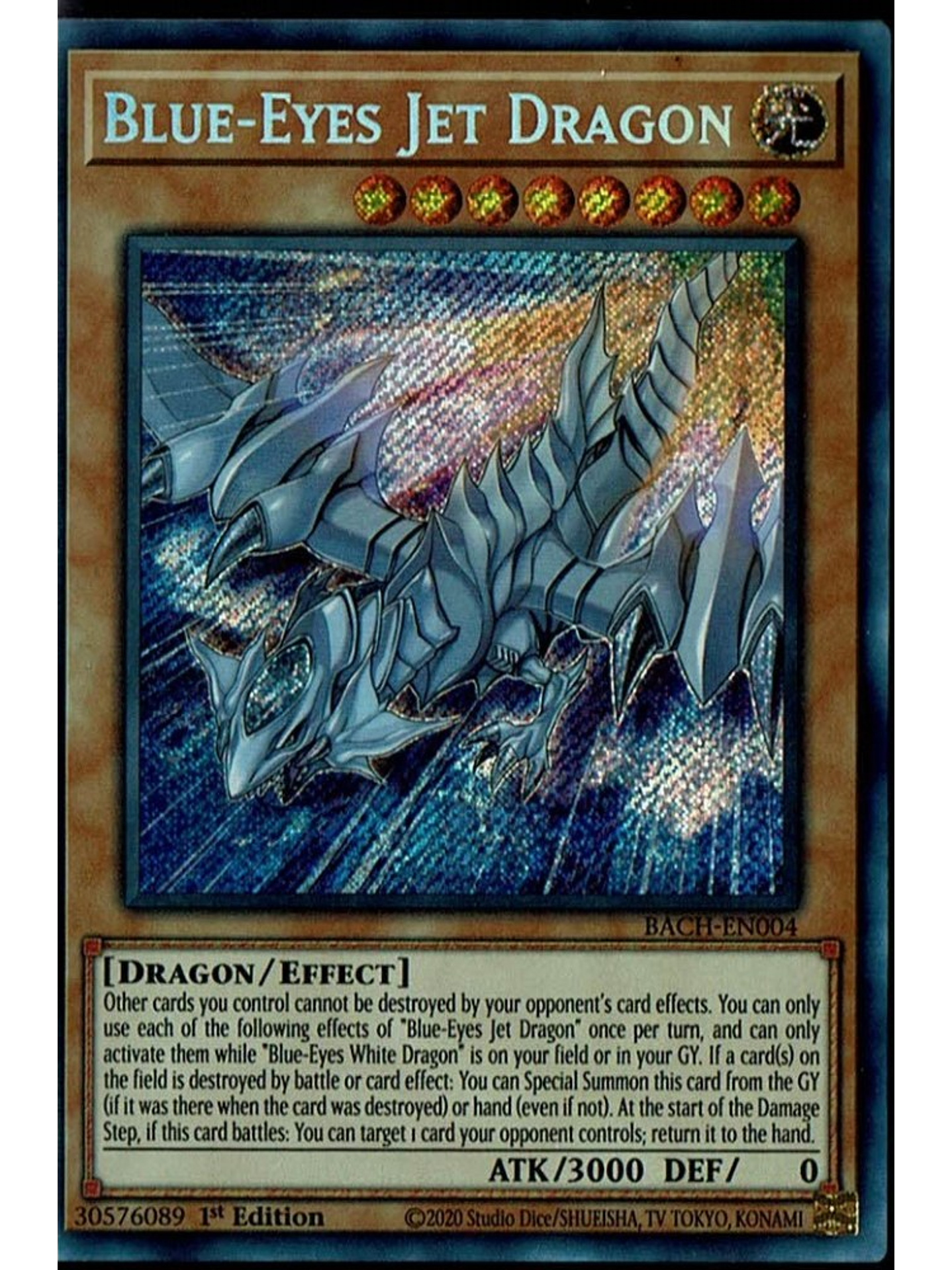 Blue-Eyes Jet Dragon - BACH-EN004 - Starlight Rare 1st Edition 1
