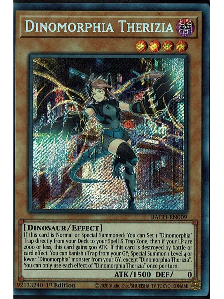 Dinomorphia Therizia - BACH-EN009 - Secret Rare 1st Edition 1