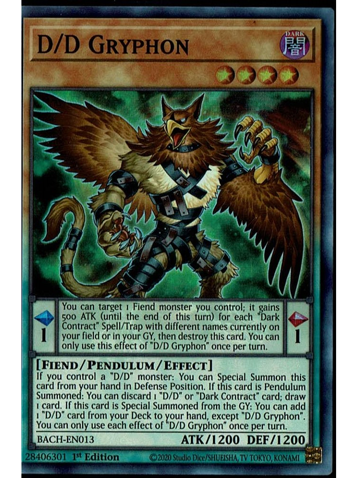 D/D Gryphon - BACH-EN013 - Super Rare 1st Edition 1