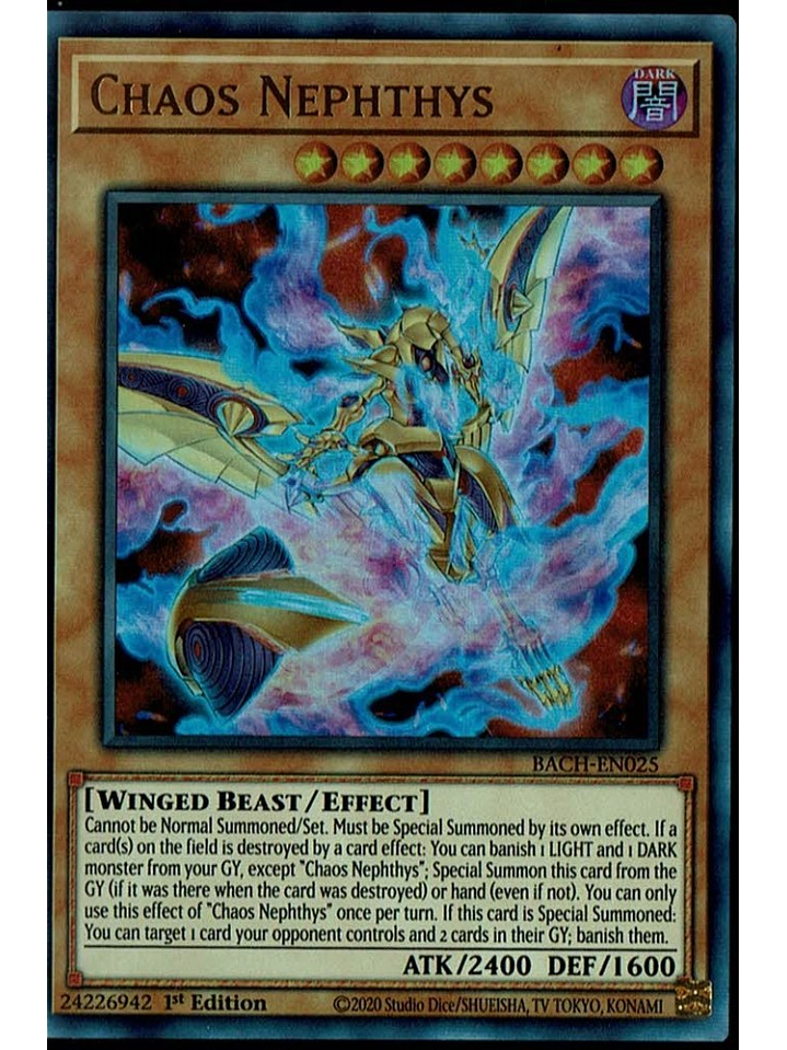Chaos Nephthys - BACH-EN025 - Ultra Rare 1st Edition 1