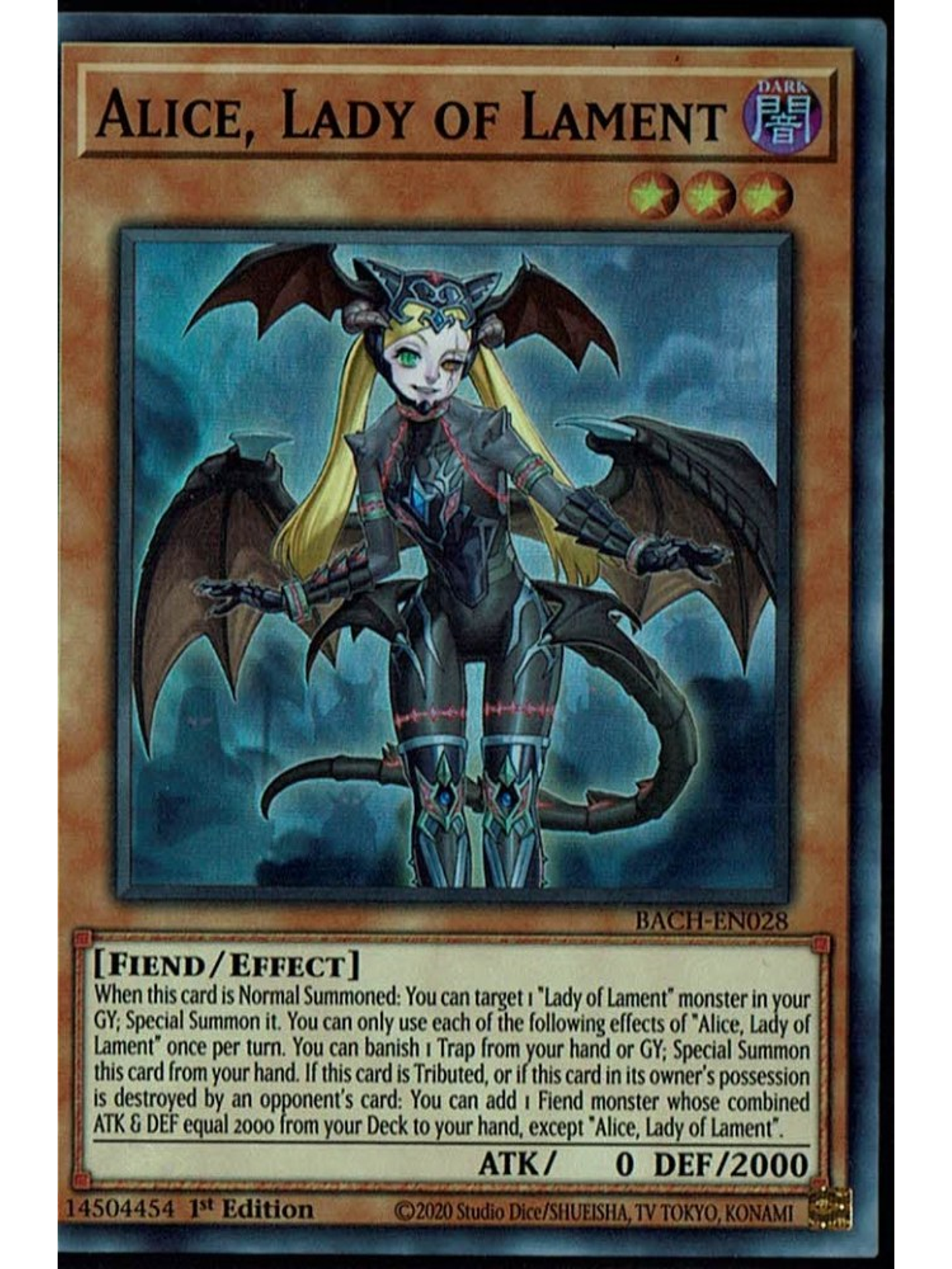 Alice, Lady of Lament - BACH-EN028 - Super Rare 1st Edition 1