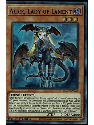 Alice, Lady of Lament - BACH-EN028 - Super Rare 1st Edition