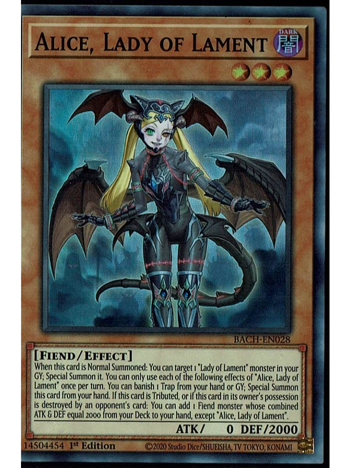 Alice, Lady of Lament - BACH-EN028 - Super Rare 1st Edition 1