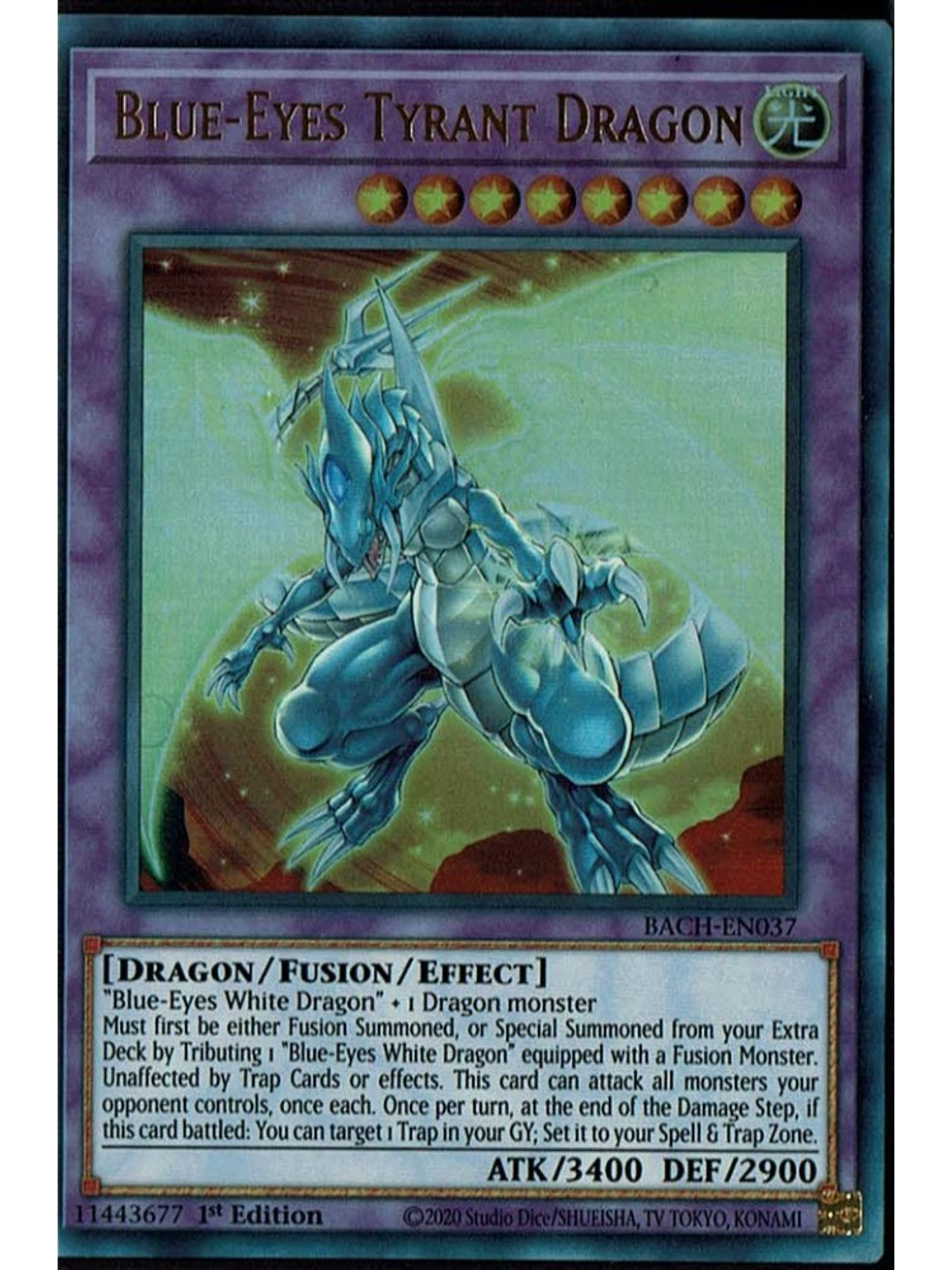 Blue-Eyes Tyrant Dragon - BACH-EN037 - Ultra Rare 1st Edition 1